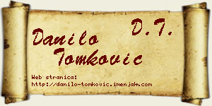 Danilo Tomković vizit kartica